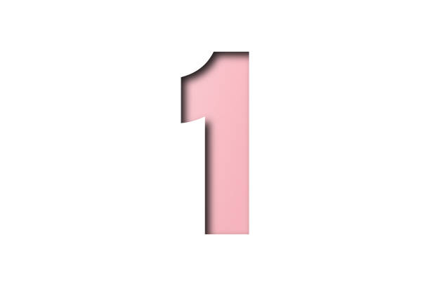 istock number 1 pink paper font style isolated on white background 1573307458