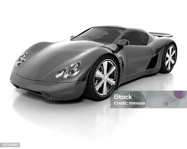 Black And Grey Sports Car For Luxury Stock Photo - Download Image Now - Sports Car, White Background, Car