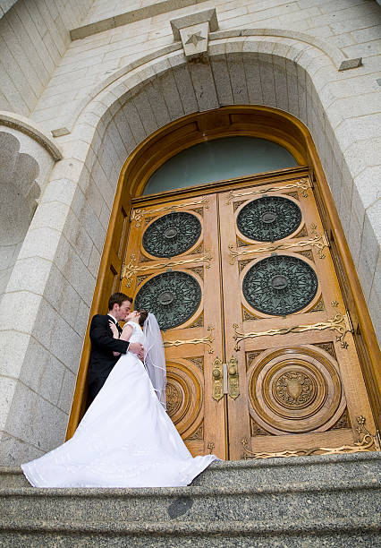 istock Bride and Groom in Doorway 157330820