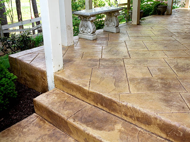 Stamped Concrete Porch and Sidewalk