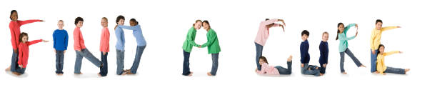 istock Multi Ethnic Children Spell Find a Cure 157331106