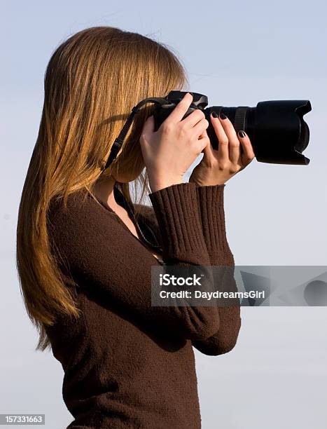 Female Photographer Stock Photo - Download Image Now - 20-29 Years, 25-29 Years, 30-39 Years