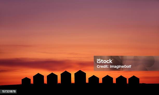 Granary Row Stock Photo - Download Image Now - In Silhouette, Silo, Agriculture
