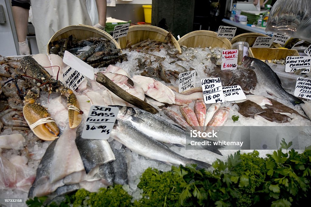 Fisch-Anzeige - Lizenzfrei Fischhändler Stock-Foto