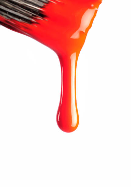 цвет - paintbrush paint drop red стоковые фото и изображения