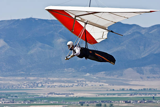 Hang Gliding Up High. stock photo