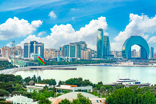 Baku, Azerbaijan - 01.06.2023 - Baku Boulevard view. High quality photo