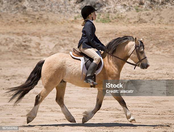 Ragazza E Pony - Fotografie stock e altre immagini di Pony - Pony, Montare, Sport