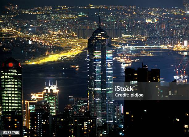 Hong Kong By Night Stock Photo - Download Image Now - Chinese Culture, City, Color Image