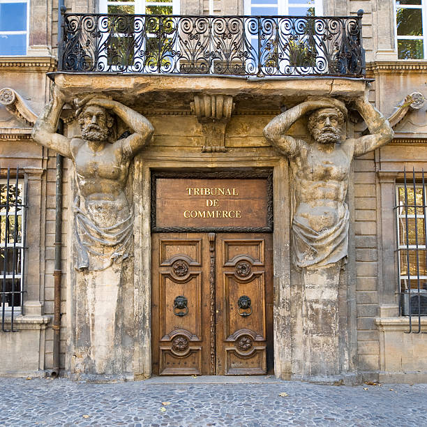 Aix: Doorway with caryatids stock photo