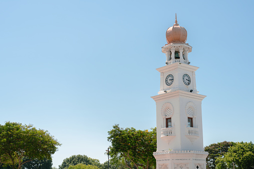 The old watchtower established by the Ottoman Empire. Now the clock tower. Bursa in Turkey.