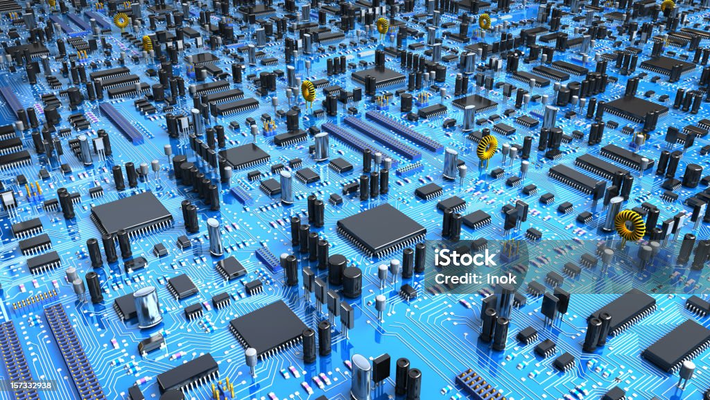 Abstract  hardware It's very large circuit board. 3d illustration Circuit Board Stock Photo