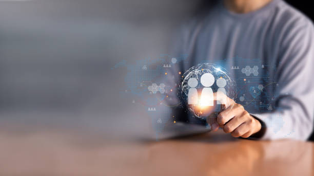 istock Management of business concepts, HR, human resources, global structured relationship management. human resources HR Management recruitment concept 1573329407