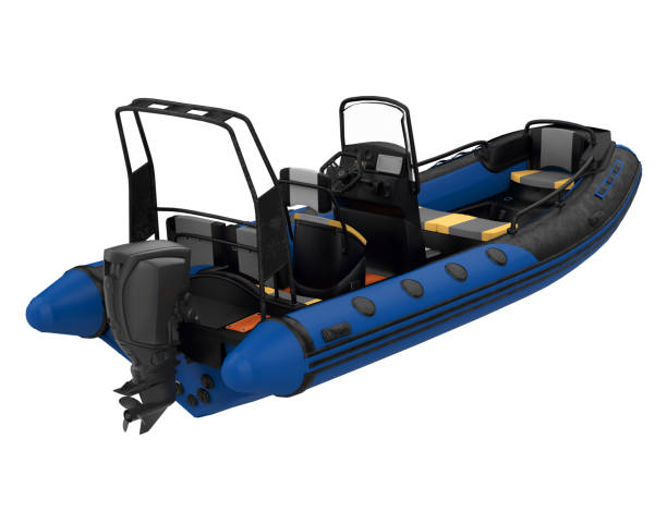 istock Inflatable Motor Boat Isolated 1573329622