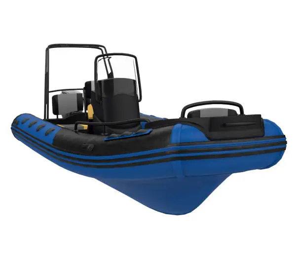 Photo of Inflatable Motor Boat Isolated