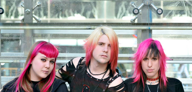 Punk,goth and youth culture Urban lifestyle and youth culture. Shot in downtown Madrid. Model release included. punk rock makeup stock pictures, royalty-free photos & images