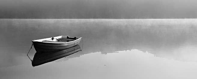 old boats on the beach,black and white picture