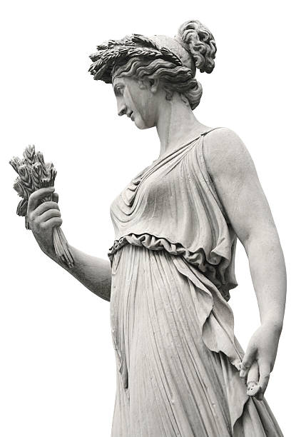 stile neoclassico scultura di una donna, roma, italia - roman statue foto e immagini stock