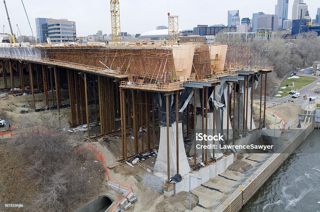 Ponte de reconstrução Minneapolis - Royalty-free Armação de Construção Foto de stock