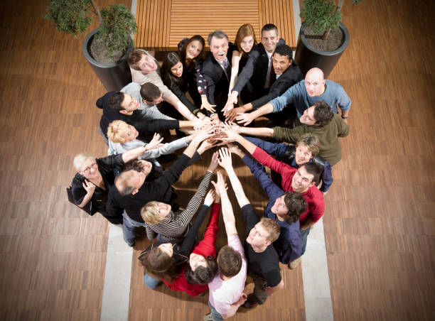 istock Business team with hands together 157333513
