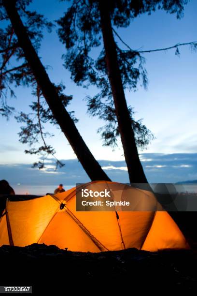 Camping Stock Photo - Download Image Now - Back Lit, Blue, Camping