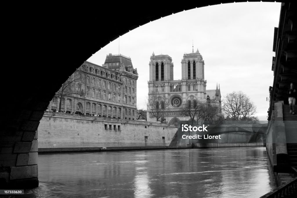 Notre-Dame de Paris - Royalty-free Preto e Branco Foto de stock