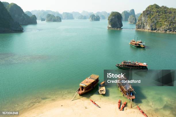 Tourist Boats In Halong Bay Vietnam Stock Photo - Download Image Now - Hạ Long Bay, Cat Ba Island, Vietnam