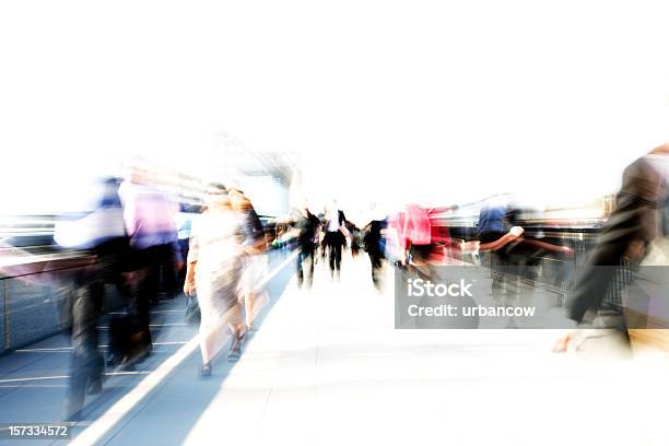 Commuter Streaks Stock Photo - Download Image Now - Crowd of People, Abstract, Defocused