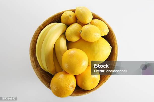 Yellow Fruit Basket Stock Photo - Download Image Now - Banana, Lemon - Fruit, Basket