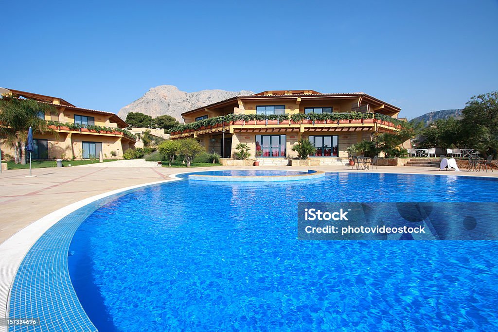 Luxury villas with swimming pool  Vacations Stock Photo