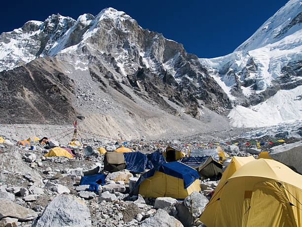 istock Many tents at the snowy mountain Everest base camp 157334698