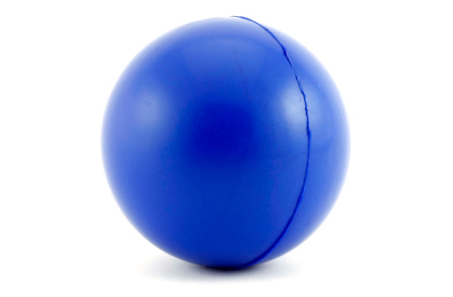 Blue ball on white background.