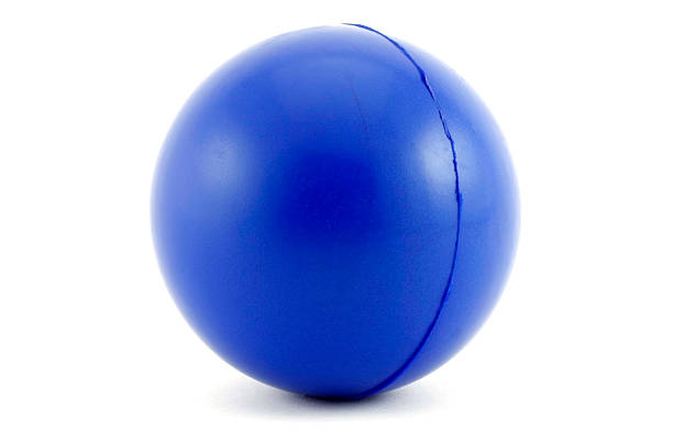 Close-up of blue ball on white background stock photo