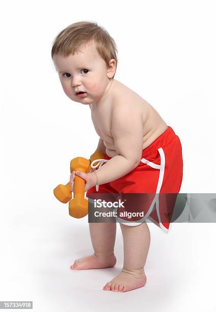 Активность Baby — стоковые фотографии и другие картинки Гантель - Гантель, Младенец, Изолированный предмет