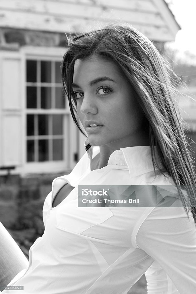 Teen Girl Portrait Stock Photo - Download Image Now - Black And White ...