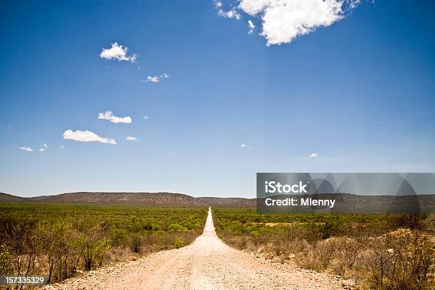 Infinitas Estrada De Cascalho Para A Linha Do Horizonte - Fotografias de stock e mais imagens de Namíbia