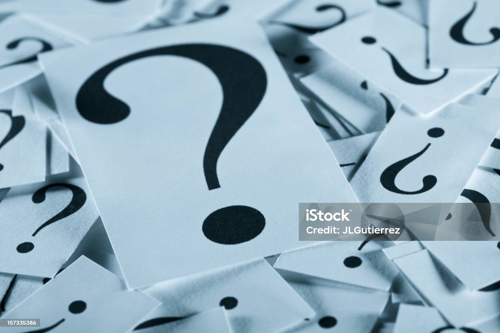 Questions Concept questions Blue Stock Photo