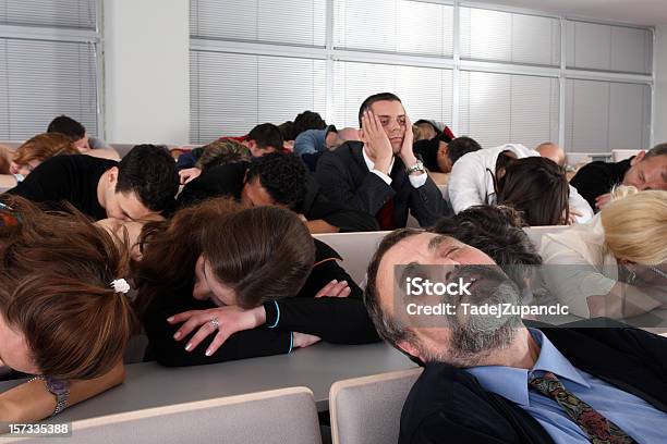 Sleeping Audience At A Boring Business Seminar Stock Photo - Download Image Now - Boredom, Meeting, Audience