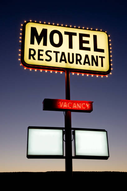 istock Motel Restaurant Sign Twilight Nevada USA 157335445