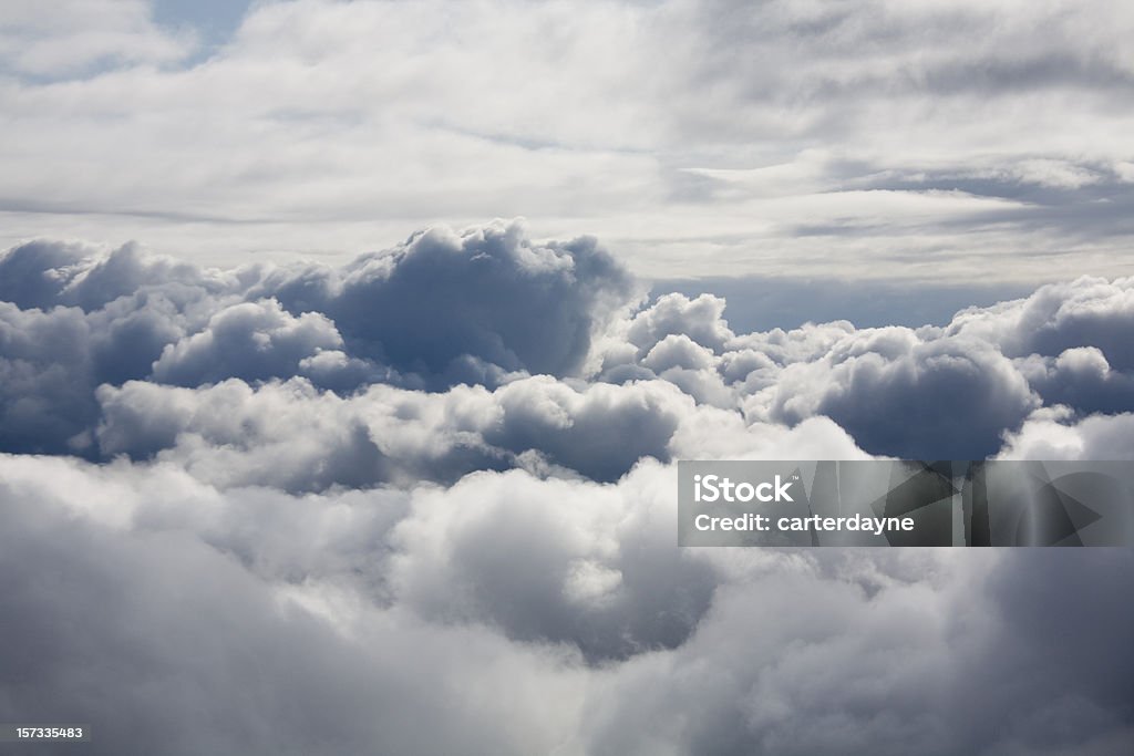 Fluffy white clouds from above View of clouds from above Cloud - Sky Stock Photo