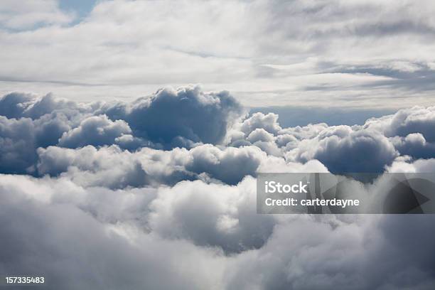 Fluffy White Clouds From Above Stock Photo - Download Image Now - Cloud - Sky, Cloudscape, Sky