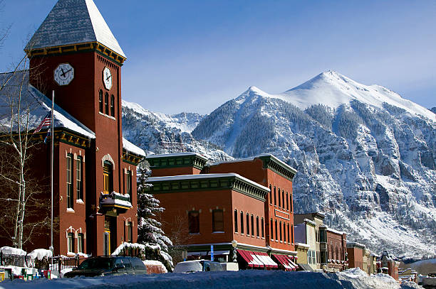 Winter Telluride Colorado stock photo