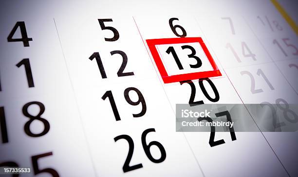 Friday The 13th Stock Photo - Download Image Now - Number 13, Friday, Calendar