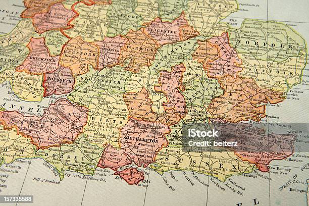 Южная Англия — стоковые фотографии и другие картинки Карта - Карта, Береговая линия, Великобритания