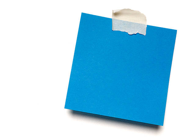 azul de post-it note isolado - sheet adhesive note paper note pad - fotografias e filmes do acervo