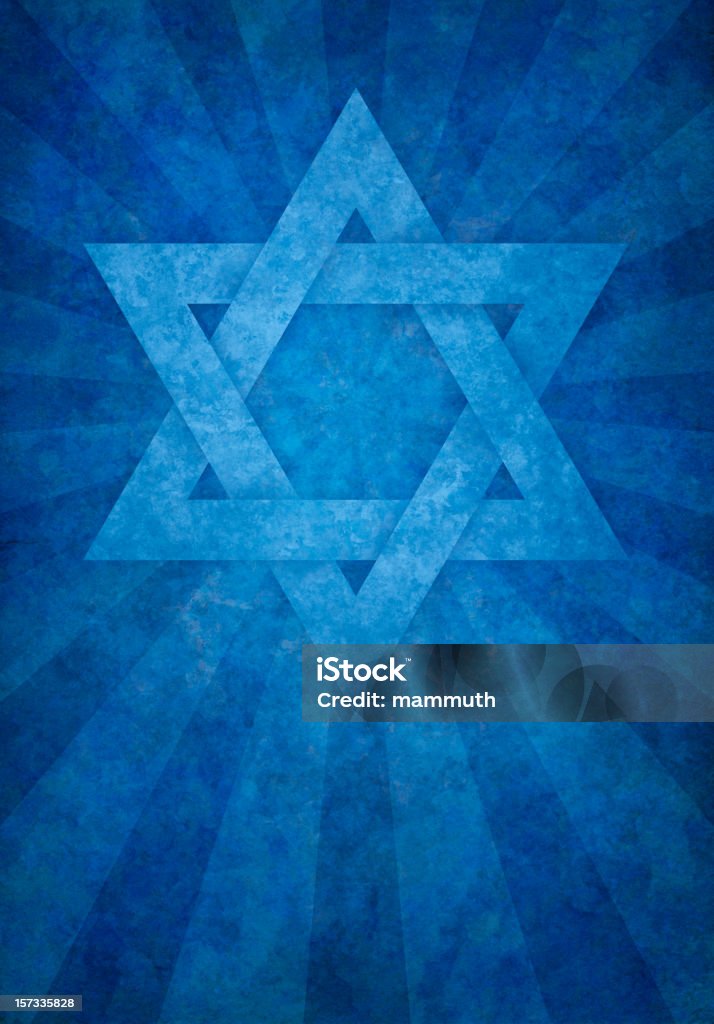 blue david's star on grunge background Hanukkah stock illustration