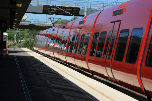 istock Red local train on Taastrup Station in Denmark 157335915