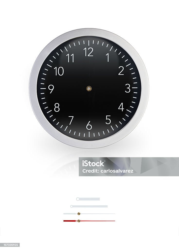 Bianco Orologio da parete w/Clipping Path - Foto stock royalty-free di Clipping path