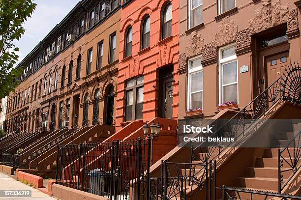 Brooklyn Brownstones Stock Photo - Download Image Now - Row House, Brooklyn - New York, Gentrification