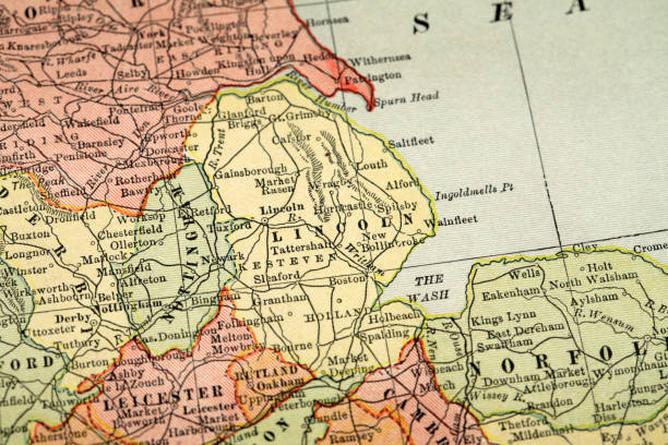 Lincolnshire  nottinghamshire map stock pictures, royalty-free photos & images